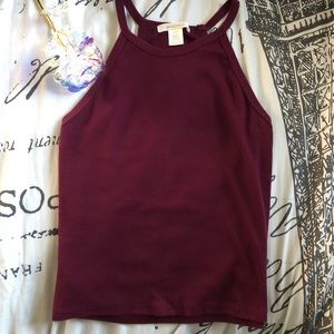 Burgundy high neck tank top